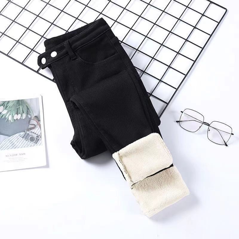 Winter Warme Samtjeans Damen Lässig Damen Hosen Pantalon Denimhosen Y2K Jeans Weiche Leggings