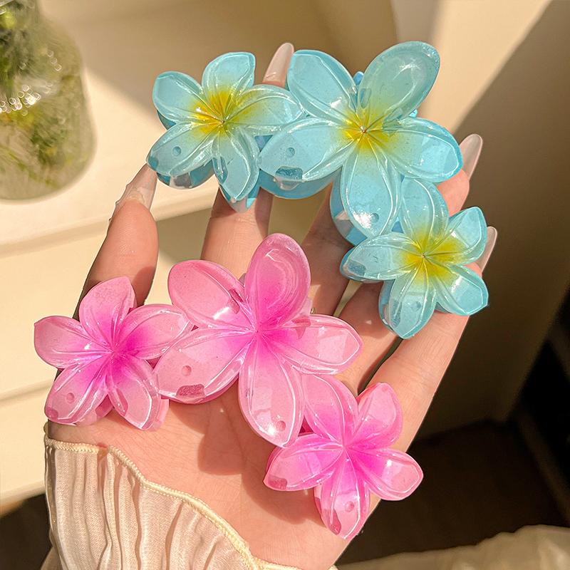 1pcs/2pcs Candy Colors Large Flower Hair Clip for Women Elegant Temperament Shark Clip able Girl Hair Claw