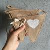 1.6m Love Heart Linen Bunting Flags Burlap Lace Pennant Party Garland Wedding Decoration