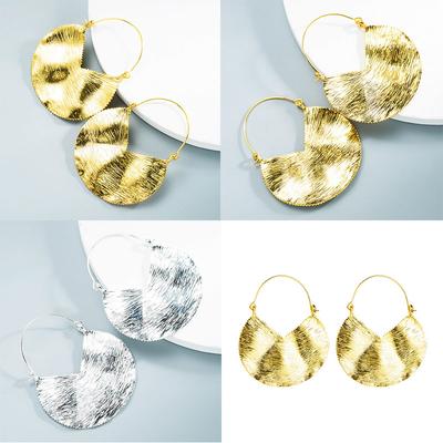 Legierung Ohrringe Textur Ohrring Einfache Plissierte Ohrringe Za Ohrringe Retro Geometrisch
