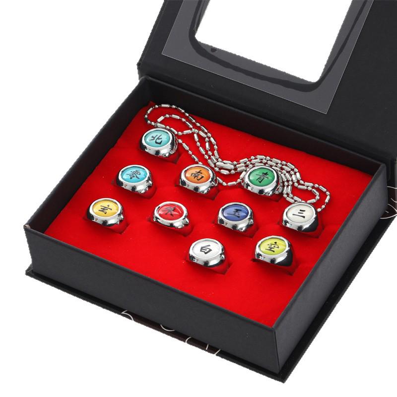 Naruto Akatsuki Ring Set: Itachi, Deidara, Pain, Sasori, Orochimaru - Anime Collectibles