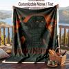 Custom Text Flannel Throw Blanket, Lightweight Cozy Bed Sofa BlanketPredator