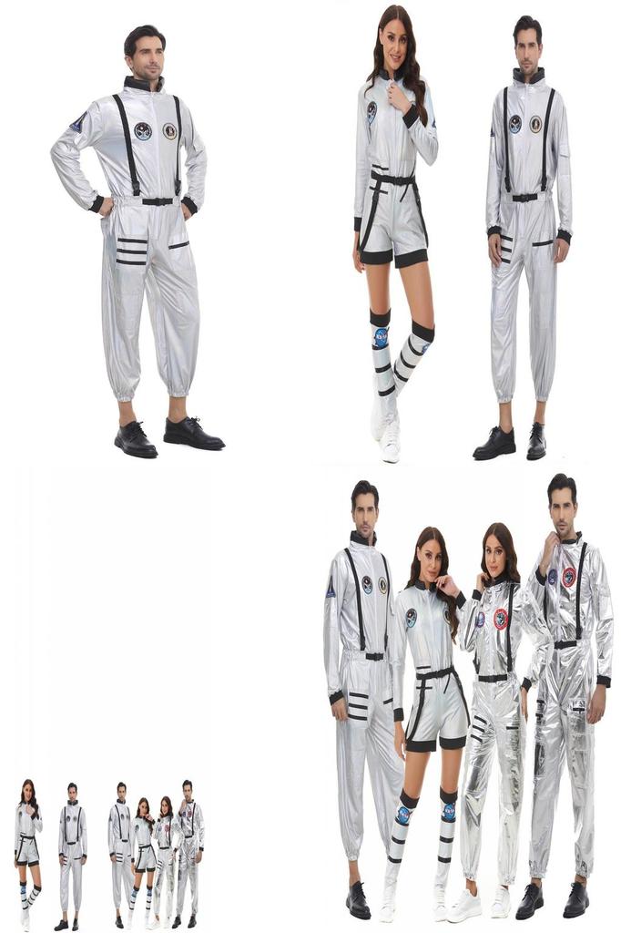 Stylish Adult Couples Cosplay Costume For Halloween Featuring Space Suit Design And Comfortable Fit