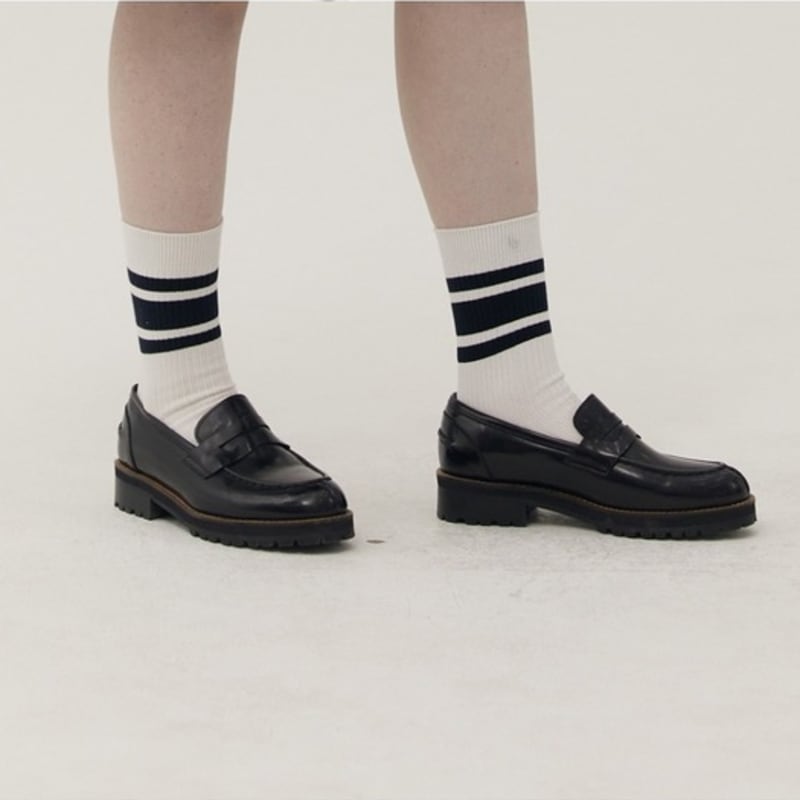 SPNK Mid-length Striped Socks_White