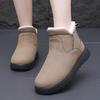Medium and high-top snow boots women's winter one-pedal pu cotton shoes women's velvet warm thick-soled cotton shoes