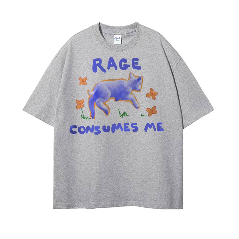 Rage Consumes Me Funny Lamb Unisex Tshirts Unisex Women Vintage Oversized Tshirt Summer Casual Classic 100 Cotton ONeck T Shirt