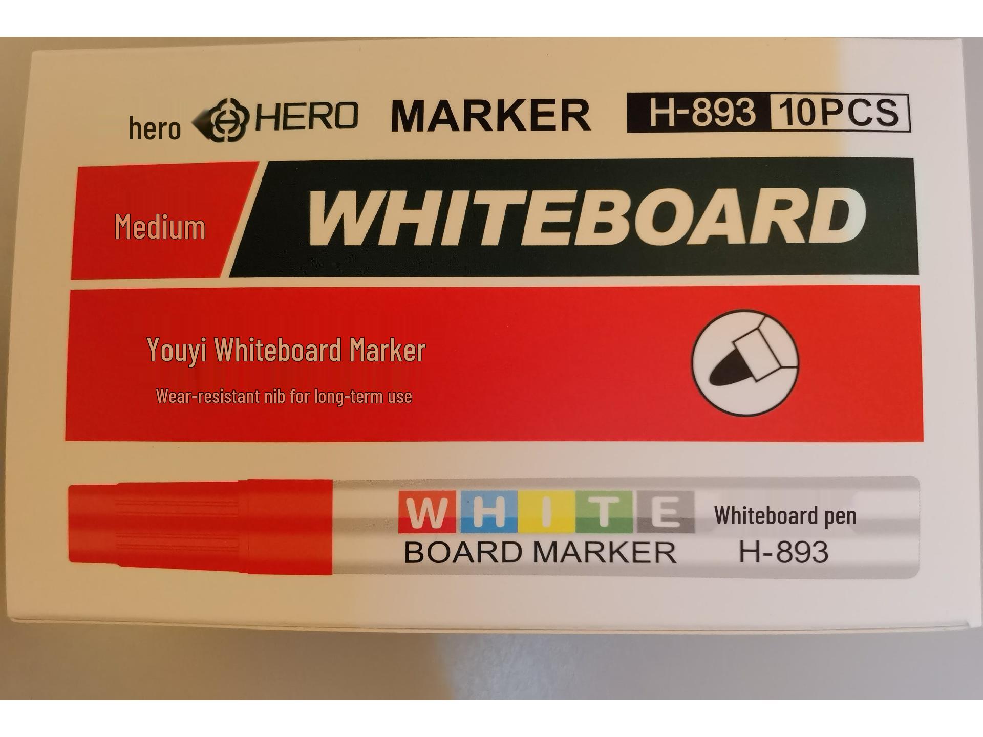 

HERO Whiteboard Marker Set HL-893 (Black, Red, Blue) - Paper Box - Ideal for Magnetic Whiteboards красный