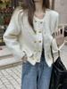 2025 Women's Chic Tweed Double-Breasted Long-Sleeve Coat for Petite (Autumn/Winter Collection)
