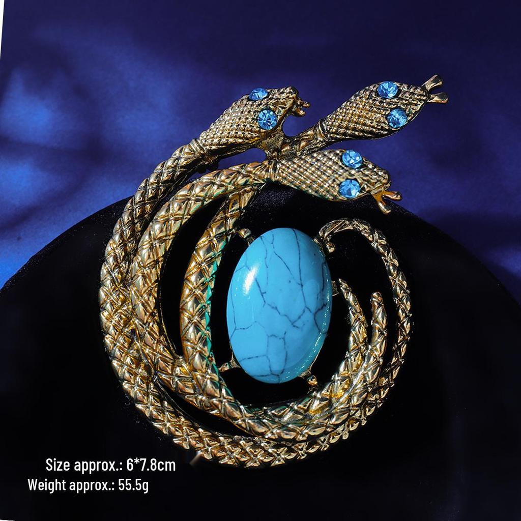 Halloween Retro Zodiac Snake Brooch - Enamel Pin Suit Accessory