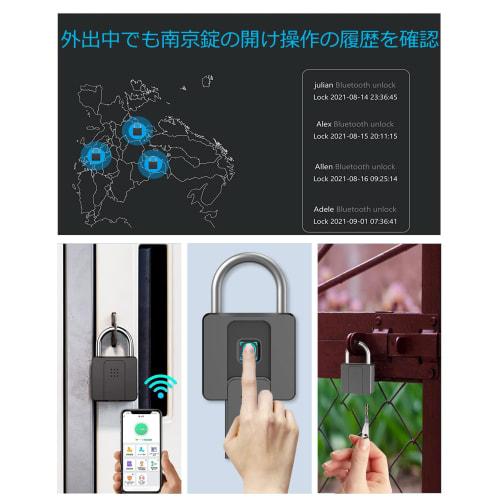 Large Fingerprint Padlock, Smart Lock with App Unlocking, Fingerprint Authentication, Key, Padlock for Delivery Mailboxes, Mailboxes, Battery Level Di