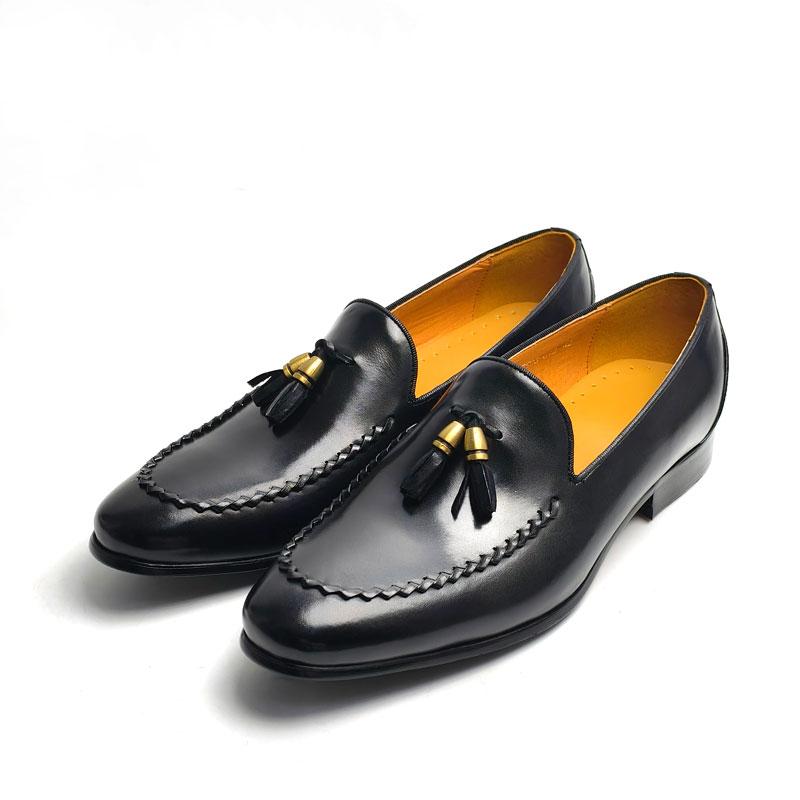 

Модные офисные лоферы Мужская обувь из чистой коровьей кожи Zapatos Para Hombres Нарядная Деловая Повседневная обувь Дышащая Быстрая доставка 48 чёрный