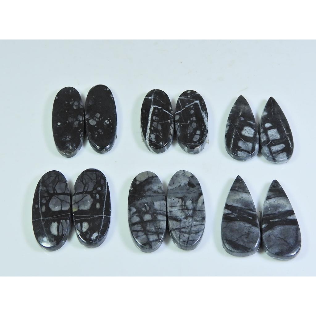 23-26MM Natural Picasso Jasper Matched Pair Mix Loose Gemstone 6Pair Lot A-590