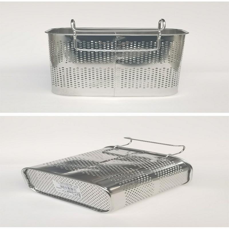 Stainless Steel 2-Compartment Chopstick Holder With Perforated Drain, Thickened Edges For Kitchen Utensil Storage