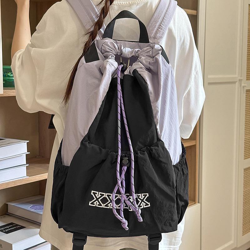 Outdoor Sports Lightweight Drawstring Backpack Men's And Women's Bags Mountaineering Bag Student Class Bag