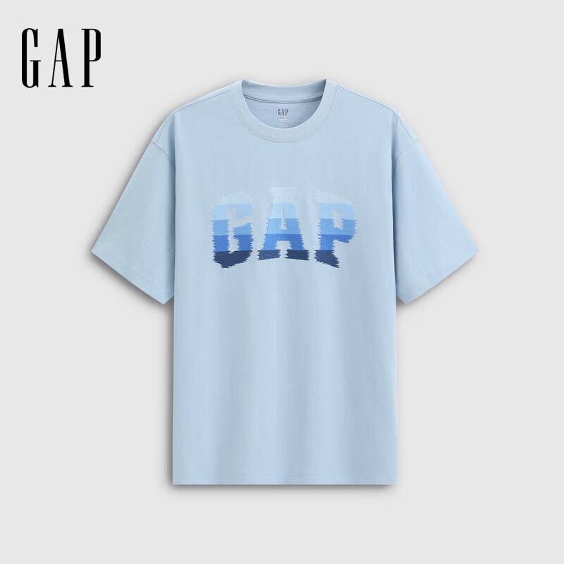 Gap Camiseta Unisex de Manga Curta Bordada com Logo em Gradiente