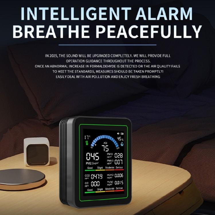 Air Quality Monitors, Indoor PM2.5 / PM1 /PM10 /HCHO/TVOC/Humidity/Temperature Monitors for Home Offices