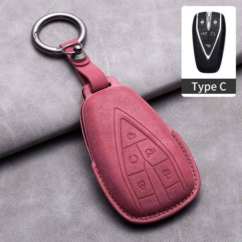 Leather Car Key Case Cover Fob For Changan CS35PLUS CS35 Plus CS55 PLUS CS75 PLUS Eado UNI-T UNI K Oushang X5 X7 EV 2019-2025