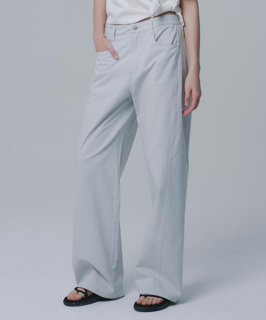 WAARFORWOMAN W1147 Cotton Straight Pants_Gray