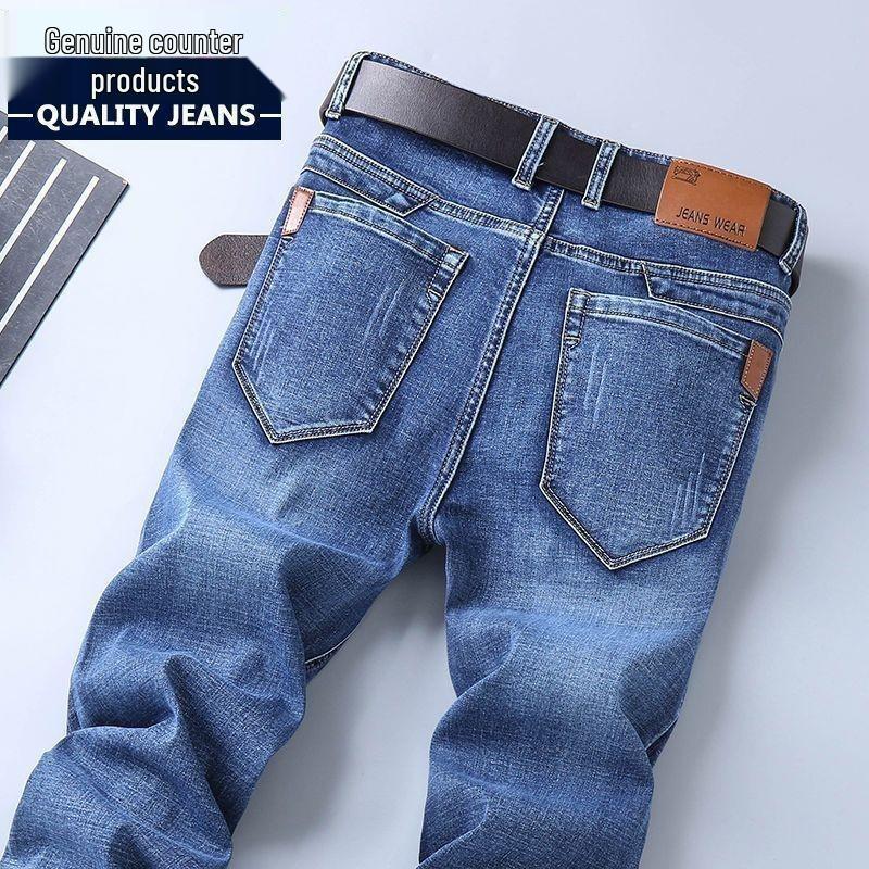 Herren Stretch Lockere Passform Gerade Beine Jeans