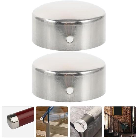 

2pcs Accessories Handrail End Cap Bannister Tube Wall Wooden Chair Leg Caps Satin Ends Hole Drawer Fittings Guardrail Cap Pole Bracket Fir Railing