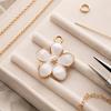 Glossy Flower Pendant Charm with Raised Center and Gold-Tone Outline for Keychain, Bag Charm, and Jewelry Making
