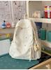 Schoolbag new solid color schoolbag female college student cute embroidery large capacity computer backpack lightweight junior high school schoolbag