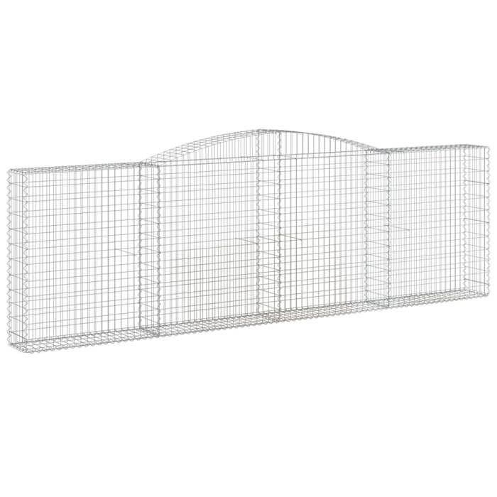 VidaXL 3x Paniers à Gabions Arqués Cages à Gabions Arquées Murs de Gabion Barrières de Jardin Terrasse Extérieur 3146880
