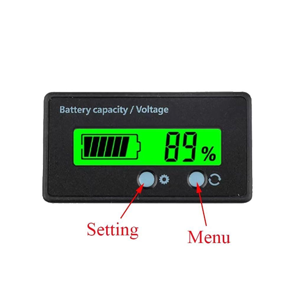 1Pcs DC 12V 24V 36V 48V 60V 72V Battery Gauge Front Setting and On/Off Button Voltage Meter