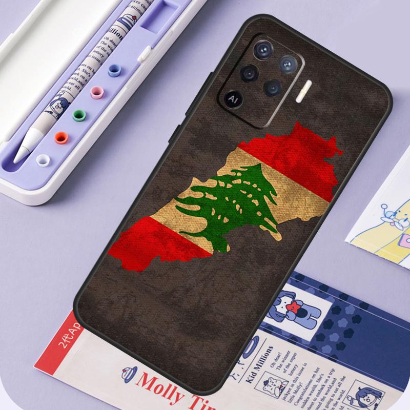 Lebanon Flag Map For Oppo A96 A76 A16 A94 A74 A54 A15 A18 A38 A58 A78 A98 A40 A60 A80 A57 A17 A77 A5 Pro Case