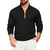 Men's Color Blocked 1/4 Zip Stand Collar Casual Sports Long Sleeved Top