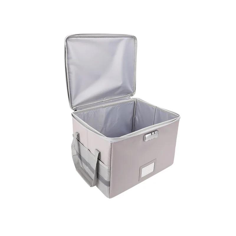 Fireproof Storage Box Identification Important Document Box Organized with Lid Thickened with Lock Folding Large Capacity