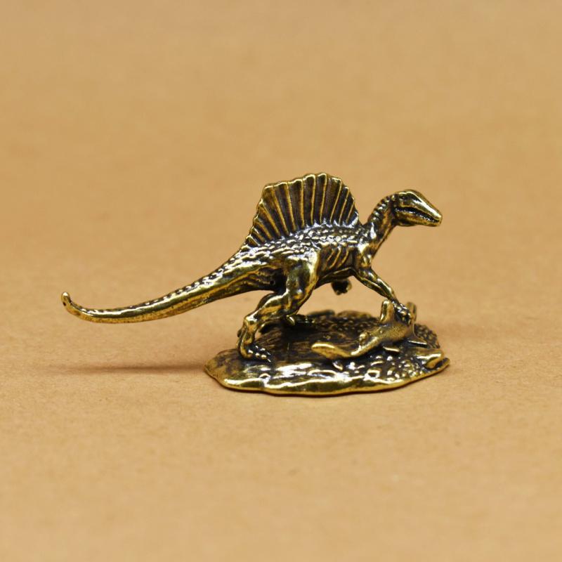 Jurassic Stegosaurus Dinosaur Brass Ornament Personality Fun Gift Antique Bronze Craft Collectible