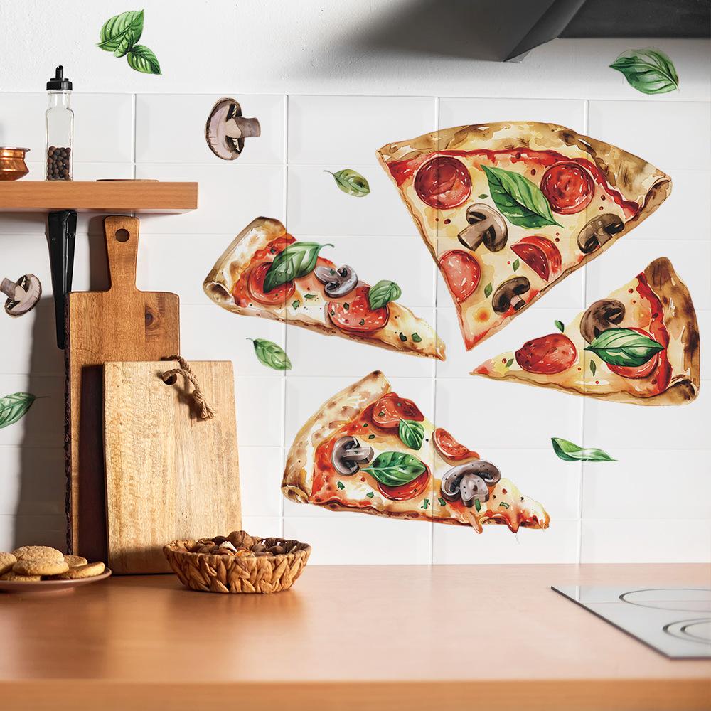 Painted Delicious Pizza Kitchen Dining Room Background Landscaping Decorative Wall Stickers