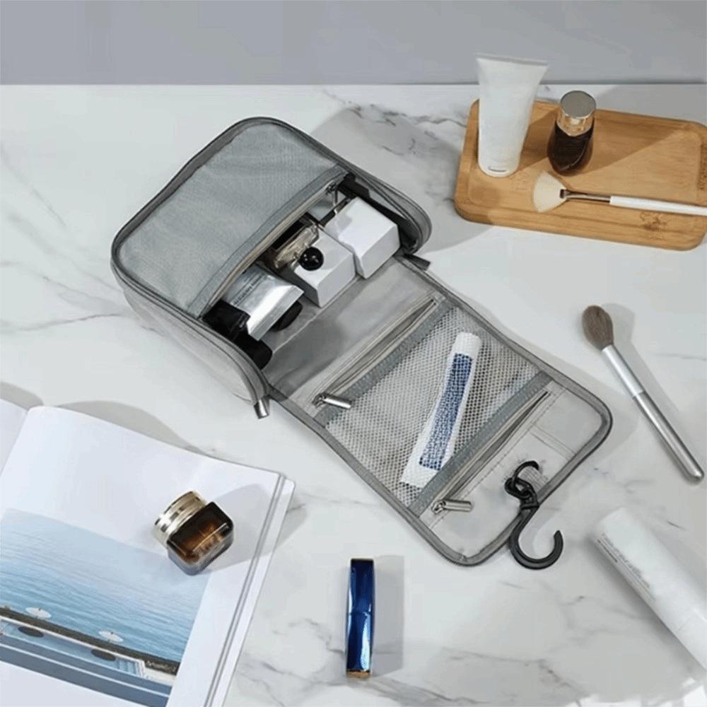 Foldable Travel Cosmetic Bag Waterproof Toiletry Bag Carabiner Folding Wash Bag  Home & Travel