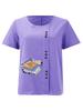 Women's Fashion Book Letter Pattern Print Round Neck Short Sleeve T-shirt Casual Cotton Linen Graphic Shirt Leisure Loose Summer Blouse Tops