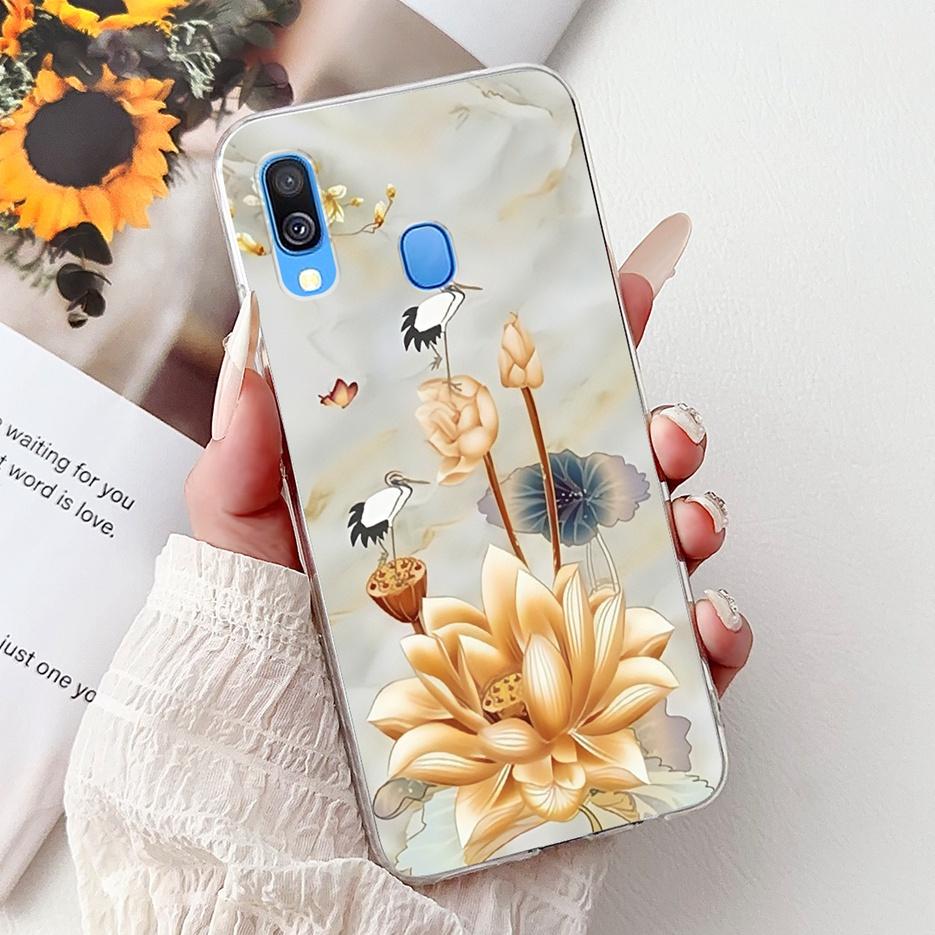 For Samsung Galaxy A40 Case SM-A405F Cute Cat Lion Painted Cover 5.9'' Soft Slim Phone Case For Samsung A40 A 40 GalaxyA40 Shell