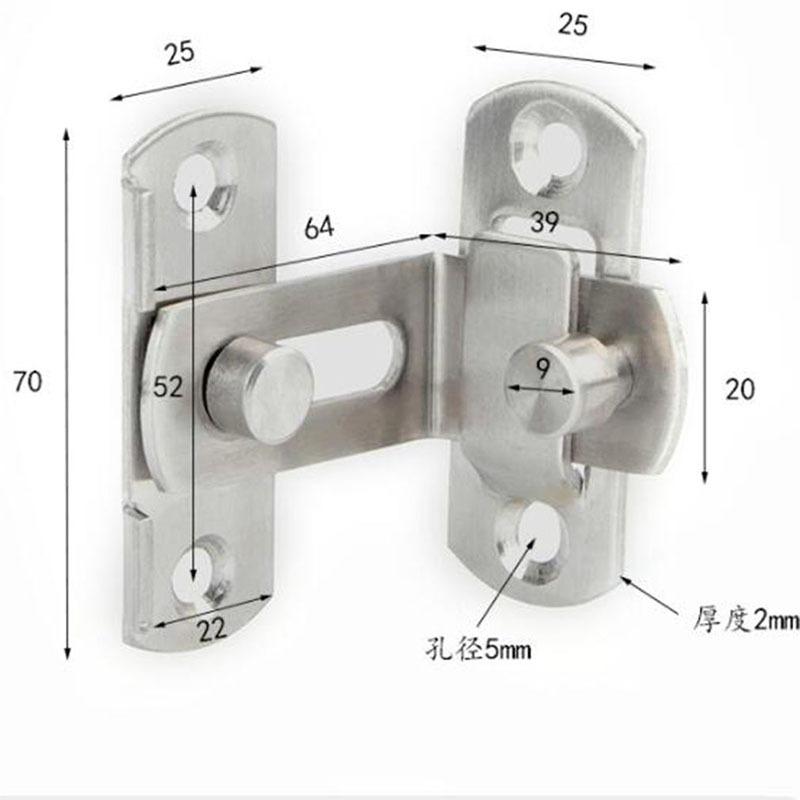 Popular 90 Degree Hasp Latches Stainless Steel Sliding Door Chain Locks Security Tools Hardware For Window Cabinet Hotel
