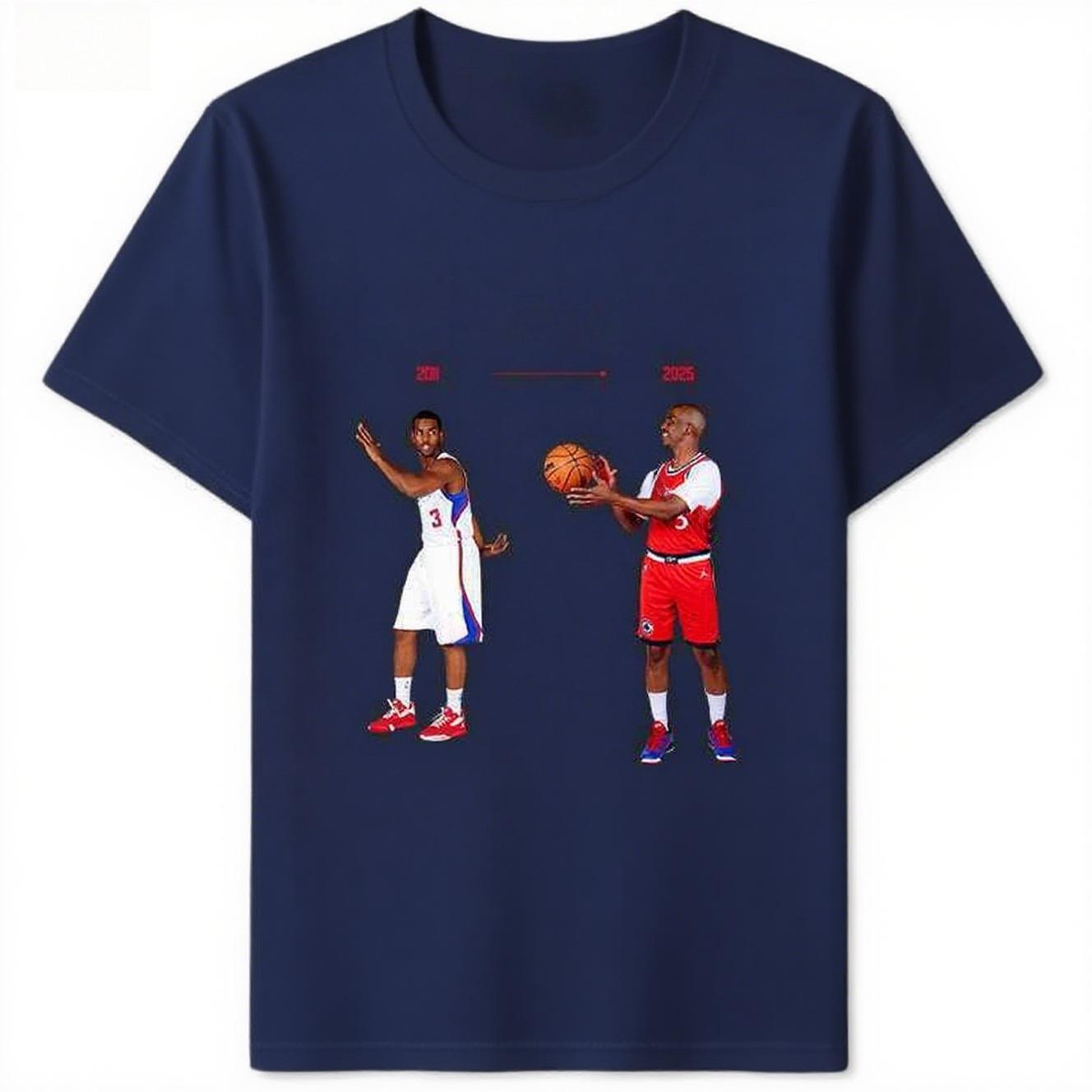 

Autumn Pure Cotton Skin-friendly T-shirt Men and Women Couples Fashion Simple Basketball Retro Printing Trend Large Size T-shirt S