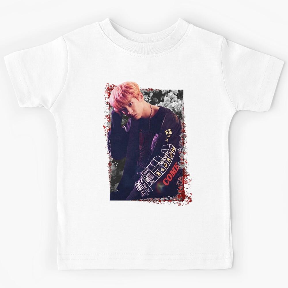 Park Chanyeol EXO Chanyeol Korean Kpop Floral Design Kids T-Shirt 100