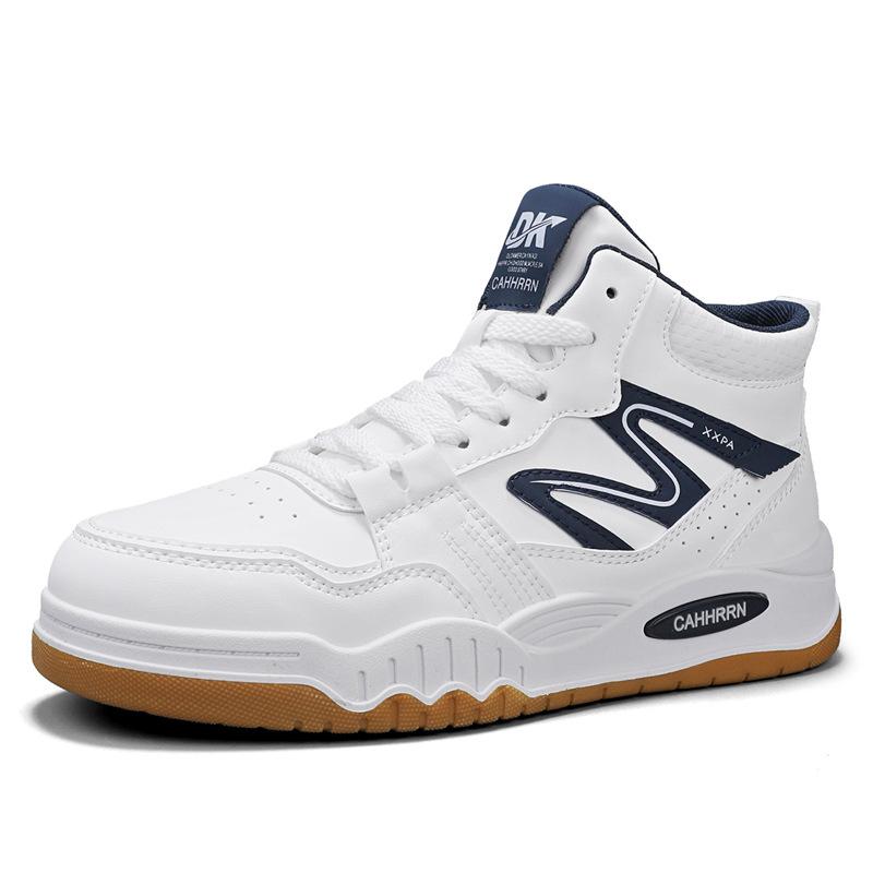 Large Size Board Shoes Autumn and Winter Leather Sports Skateboard Shoes Teen Students High-top Casual Shoes