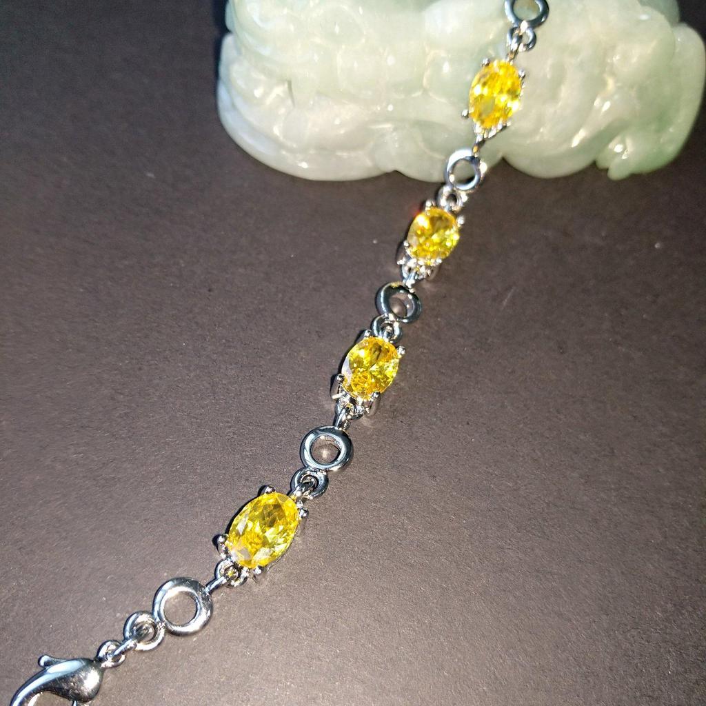 Fashionable Yellow Crystal Gemstone Bracelets - Valentine's Day Gift for Girlfriend