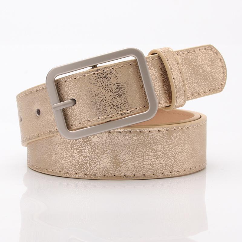 

Korean Versatile Women s Belt, Shiny Pu Alloy Buckle Belt, Jeans Decorative Belt, Student