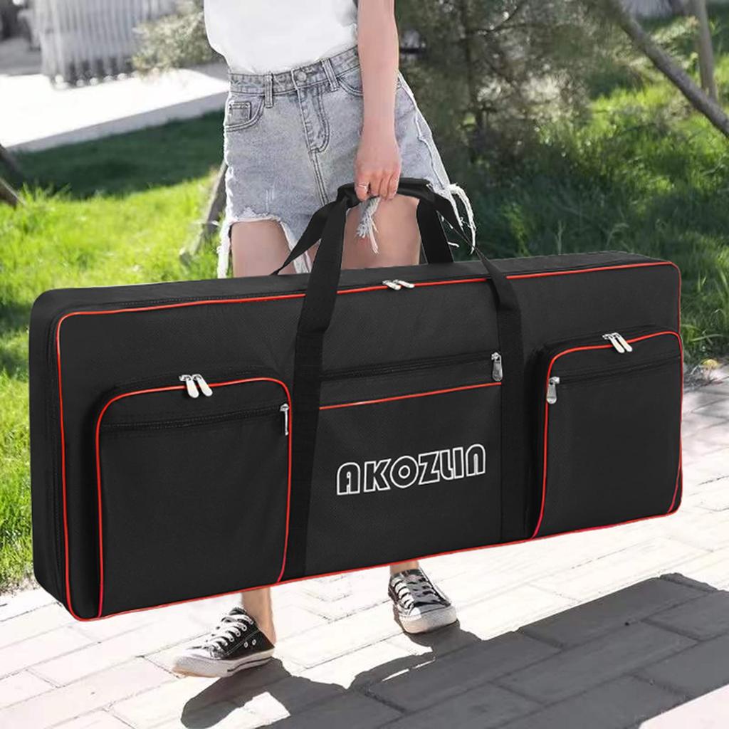 AKOZLIN Keyboard 600D Oxford 8mm 5 External 86 X 33 X 10cm 49-Key Bag/Case, Cloth, Padded, Shockproof, Lightweight, Waterproof, Dustproof, Cushioned,