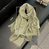 Double-Sided Commuting Warm Fashion Elegant Simple Atmosphere Tencel Cotton Scarf Shawl Cape Female Big Name Style