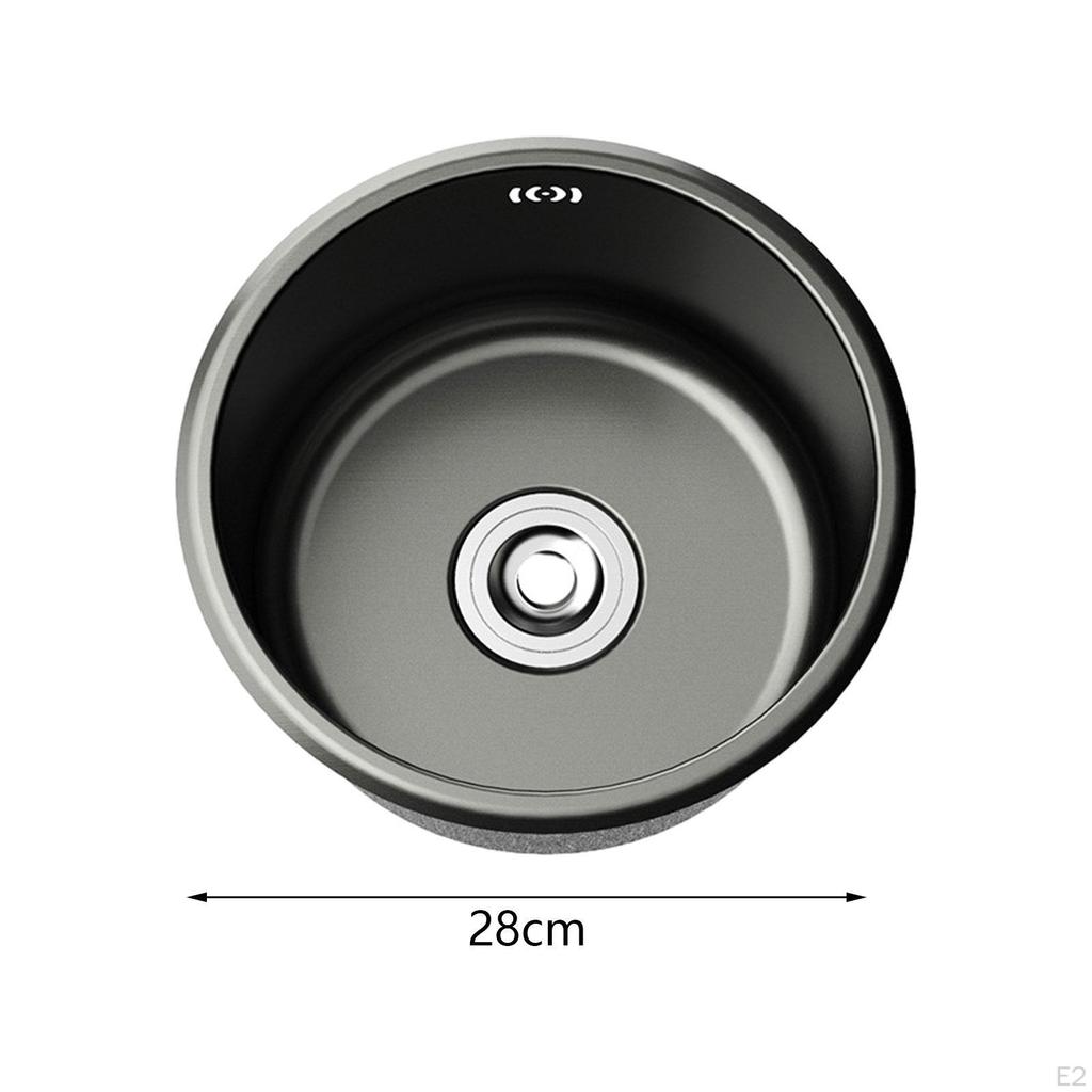 Undermontert kjøkkenvask i rustfritt stål med bar, design med rask drenering, 28x28cm, rustfri