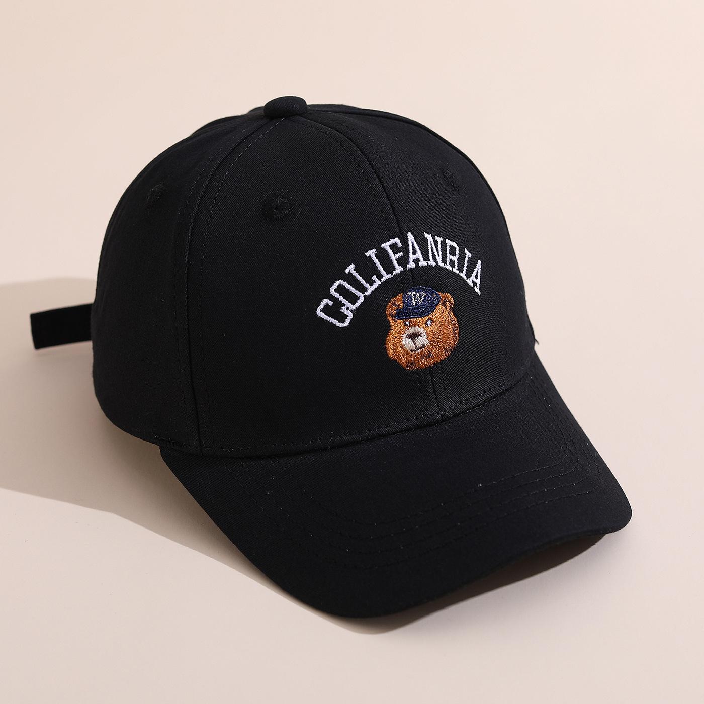 

Kids Baseball Cap 52cm 2-6 Years Cute Bear Embroidery Hat Girls Boys Toddler Baby Adjustable Sun Visor Children Caps 52CM&2-6 years