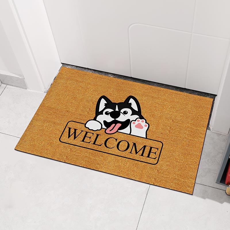 

Cartoon Cat приветствует дверные коврики, нескользящие коврики с рисунком «кошачьи когти», стираемые вручную, не мнется, легко чистящиеся нетканые входные коврики 45x75cm