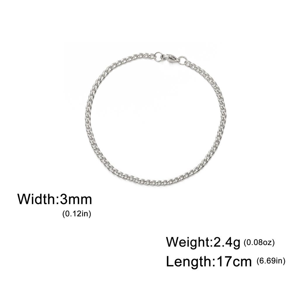 My Shape Fashion Cuban Chain Men Bracelet Stainless Steel 3/5/7/9mm Width Chain Bracelets Figaro Chain Boy Wrist Jewelry Couple