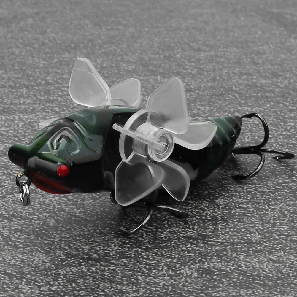Hard Fish Lure Bionic Cicada Shape Fishing Bait with Rotating Spins Propeller Treble Hook