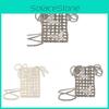 Pearl Crossbody Phone Bag With Handcrafted Bead Weaving For Casual Outings And Vintage Look